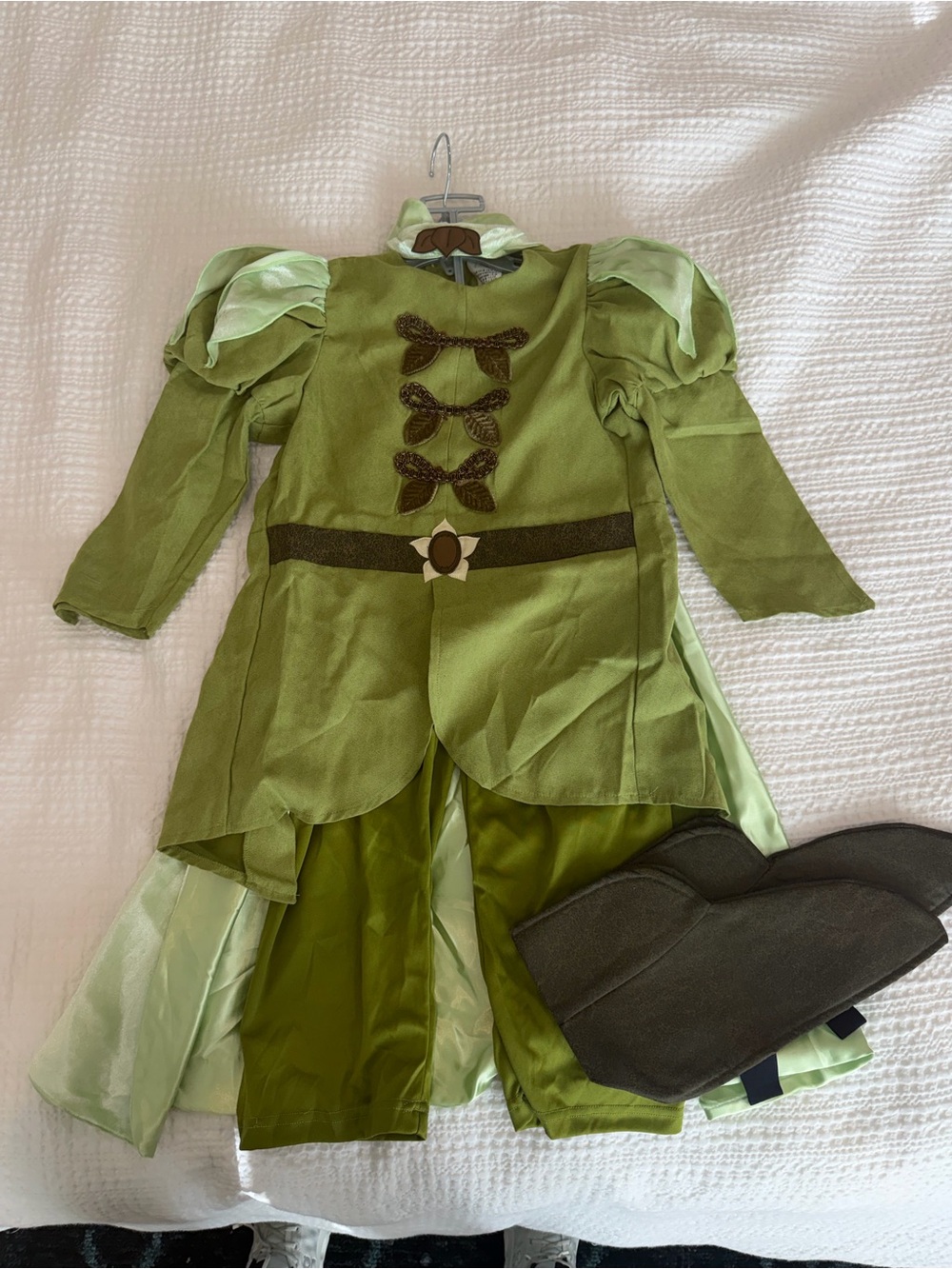 Disney Green Prince Costume with Cape, Shoe covers and Hat